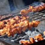 chicken, kebab, bbq, skewer, cooking, grill